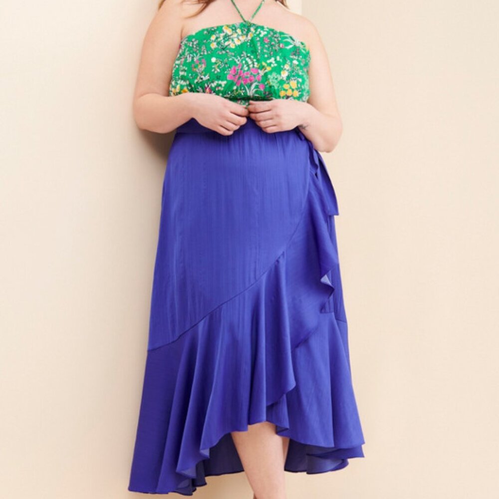 Maeve Blue High Low Skirt